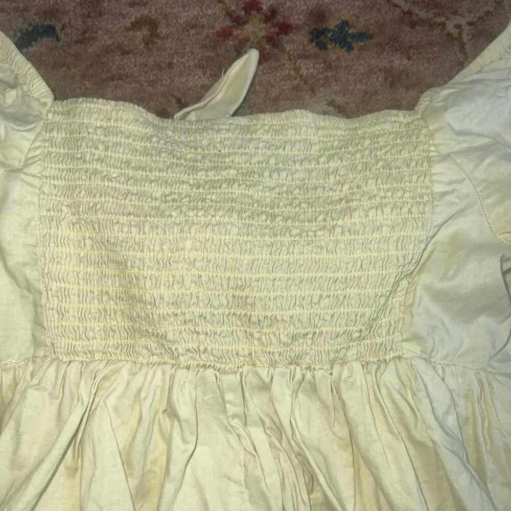 Wild Fable Tie-Front Knot Dress Puff Sleeve Babydoll M Chartreuse Romantic Fairy - Picture 10 of 10